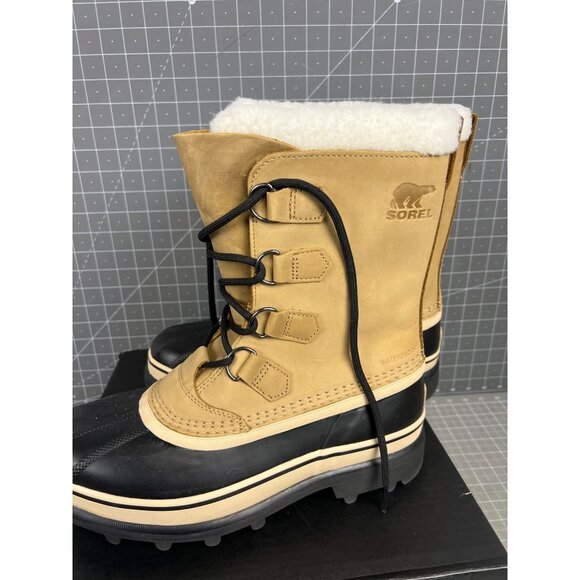 Sorel Caribou Men’s Waterproof Insulated Boots Buff & Black Size 8 - Picture 6 of 10